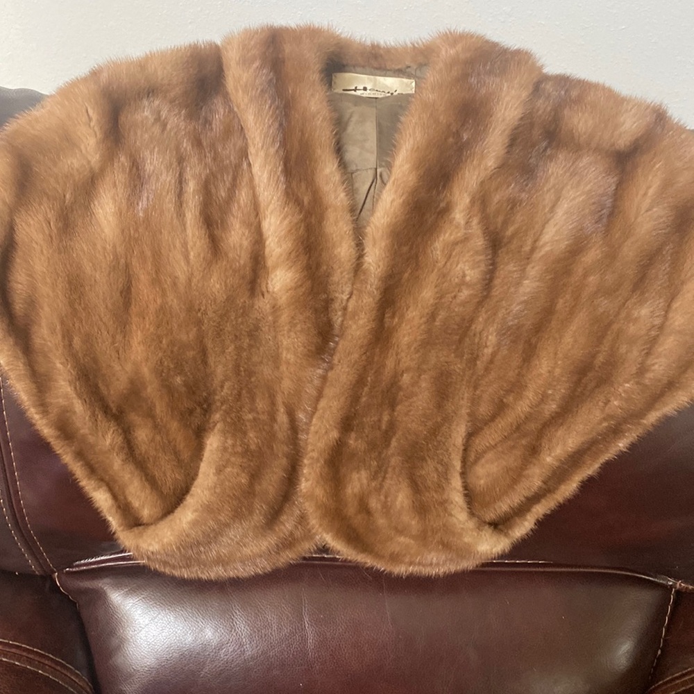 Vintage Mink Stole with pockets